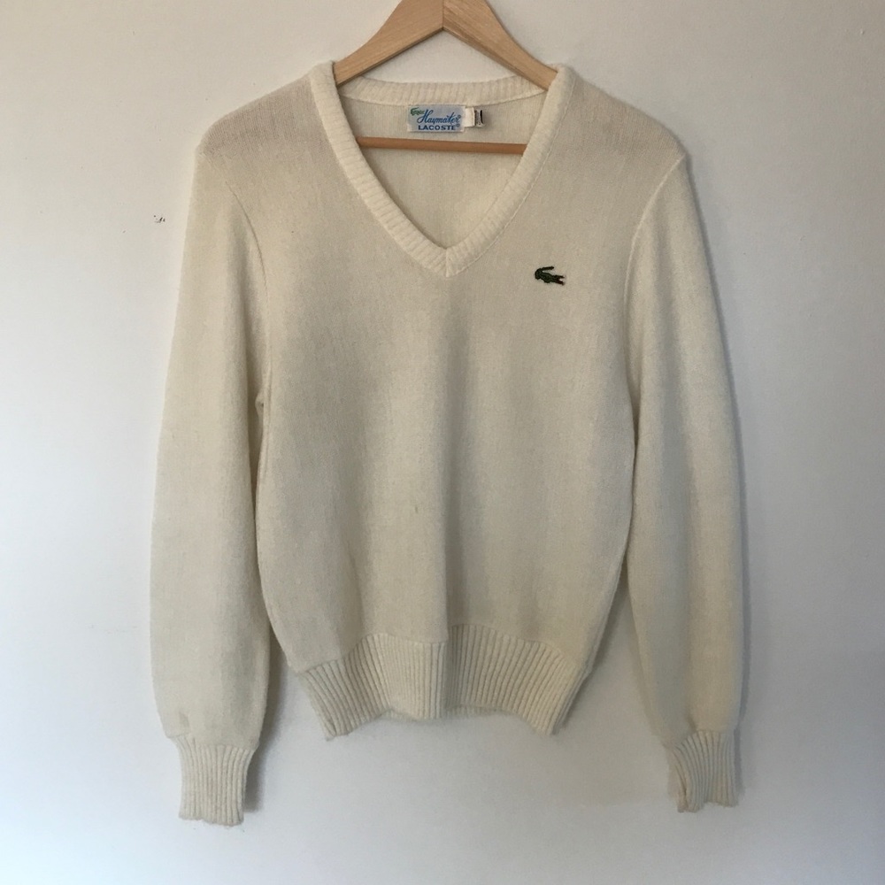Vintage White Lacoste Sweater Size 38